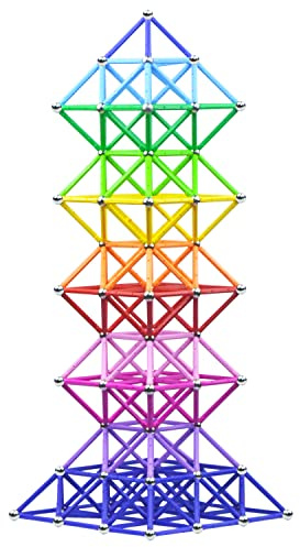 Veatree 160PCS Palos magnéticos, Palos magnéticos y No magnético Bolas Set Palos de construcción magnéticos Juguetes magnéticos de construcción Juguetes magnéticos Palos Juguetes educativos para niños