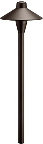 Kichler 12V Path Light in Textured Architectural Bronze, Durable Landscape Lighting, (21 H x 6.75 Dia), 15478AZT