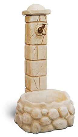 Fontana vedovella antica color nocciola, 47x47x92 cm