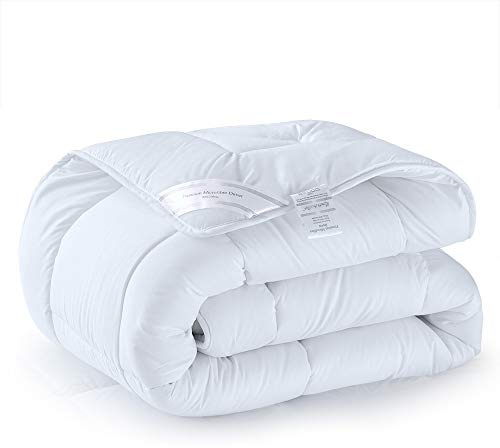 Threads For Bed Edredón de microfibra mullido de 13,5 tog, 220 x 260 cm, ligero, antialérgico, con relleno alternativo de plumón y funda de microfibra suave, costuras en cuadros