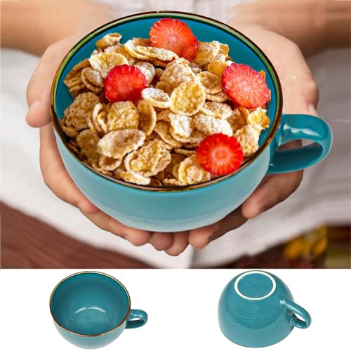 Tequae - Taza de café de cerámica XXL con asa, 700 ml, cuenco de sopa, taza de capuchino, ensalada, regalo de cumpleaños