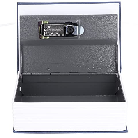 Coffre-fort Décoratif en Forme de Livre, Boîte de Rangement Sécurisée avec Serrure à Code, pour Argent et Bijoux, Bleu