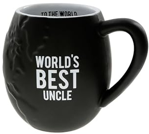 Pavilion Gift Company - World's Best Uncle - 20 oz 591 mL Large Capacity Coffee Cup Mug World Globe Earth-Shaped Novelty Father's Day Step-uncle Uncle-In-Law Foster Adoptive Uncle Gift Present