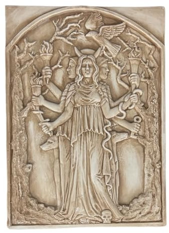 Generic Hecate Hekate Greek Triple Goddess of Magic Relief Wall Decor Sculpture, Brown, 255890180862