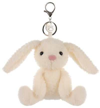 Apricot Lamb söt fylld kanin nyckelring 15 cm kanin gosedjur hänge med nyckelring för nyckelband nyckelring och nyckelhållare skolväska hänge kanin
