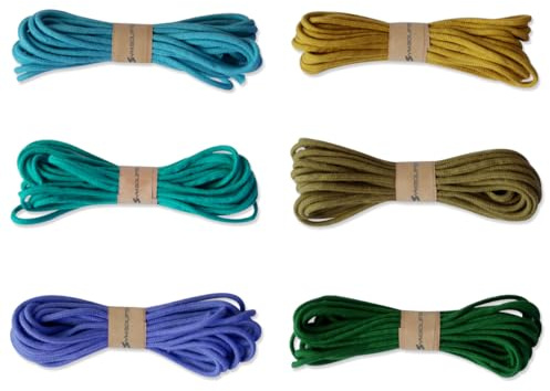 Symbolife Macrame Cord 3mm,6 Rolls of Colored Macrame Rope, Soft Natural Braided Cotton Cord, Macrame Yarn Cotton Rope String for DIY Wall Hanging Crafts Knitting (#7)