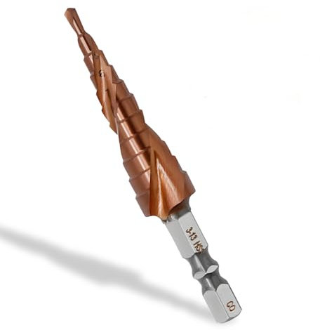 M35 Cobalt Step Drill Bit 3-13mm, 11-Step, HSS Cobalt Cone Drill Bit for Metal Stainless Steel, Cast Iron, Copper & Aluminum, Metal Drilling Tool, Hex Shank