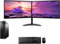 COMPUCLEAR Complete set Dual 23 inch Monitors & Thinkcentre- Core i5-4570 - 8GB RAM - 256GB SSD - WiFi - Windows 11 64-Bit Desktop PC Computer (Renewed)