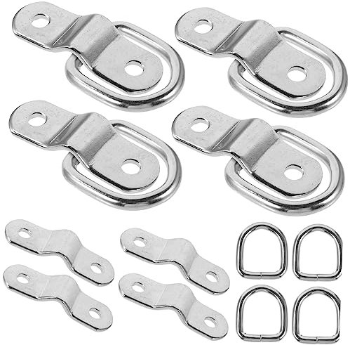 Cabilock 8pezzi Ganci Di Ancoraggio Anello d Piastra Di Montaggio Per Rimorchio Accessori Per Auto Ganci Per Montaggio in Superficie Staffa Ad Anello