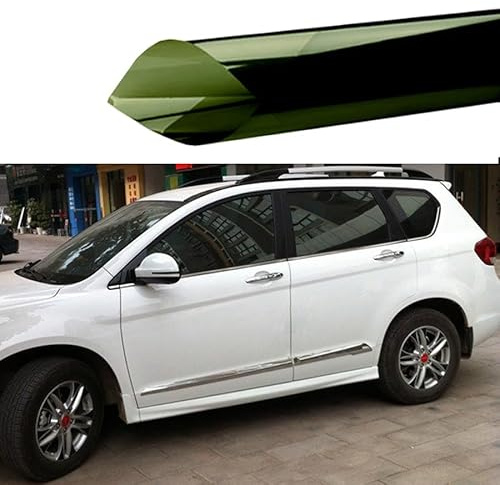 Alvorox Film teinté 20 % VLT pour fenêtre latérale de voiture - Vert olive foncé - Film PET anti-UV - Film anti-regard pour vitres de voiture - IRR 42 % UV 99 % - 50 cm x 300 cm