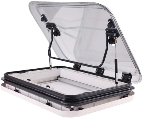 RV Roof Vent with LED Lights - Universal Skylight Kit for Motorhome Camper, Large Sunroof with Nets & Sunshade for Ventilation