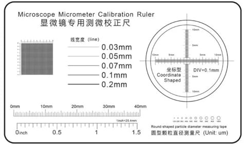 Microscope Accessories Kit Microscope Micrometer Calibrator Magnifier Film Point Gauge High Precision Measuring Stereo Microscope Microscope Slides(2PCS 75X45mm B)