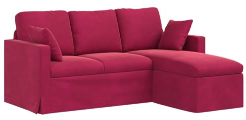 vidaXL Soffa Vinröd 178 x 134 x 80 cm Sammet