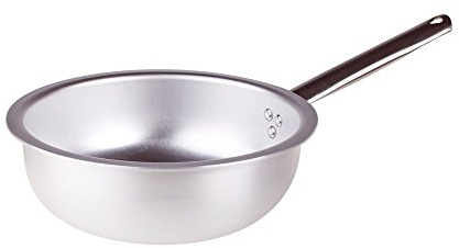 Agnelli ALMA111BM36 Sartén para saltear Pasta y arroz con Mango Tubular de Acero Inoxidable, Aluminio Profesional de 3 mm, 36 cm