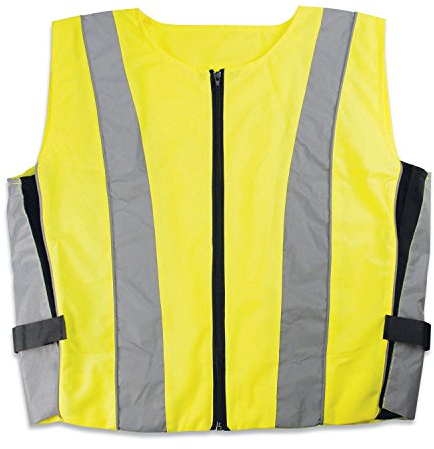 cartrend 50251 Warnweste Motorrad, Erwachsene, Leucht-Gelb, Silber (reflektierend)