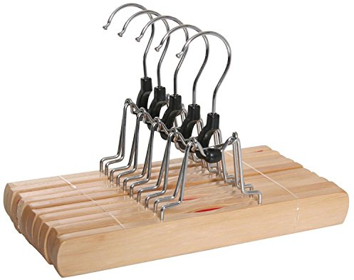 5x Hosenspanner Kleiderbügel Klemmbügel Hosenhalter Hosenbügel Holz Hosen