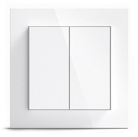 Senic Friends of Hue Smart Home Lichtschalter weiß | Kabelloser & batterieloser Hue Schalter und Dimmer für Philips Hue (Zigbee) | Smart Switch flexibel montierbar & dimmbar