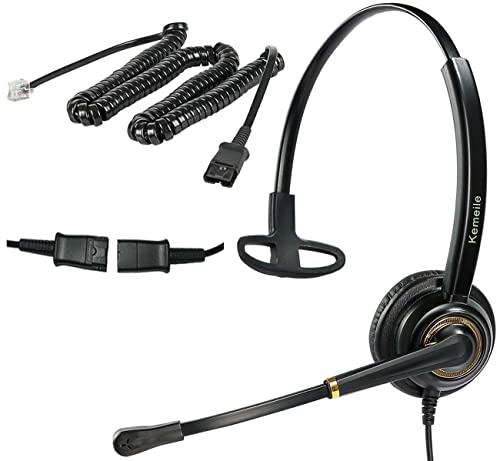 N/X KEMEILE Telephone Headset with Noise Cancelling Mic, Corded RJ9 Phone Headset Compatible with Cisco CP-7821 7841 7942G 7931G 7940 7941G 7945G 7960 7961G 7962G 7965G 7975G 8811 8841 8861 9951 etc