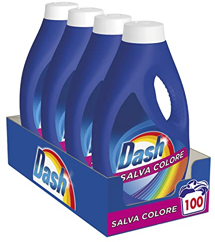 Dash Detersivo Lavatrice Liquido, 100 Lavaggi (4 x 25), Specifico per Capi Colorati, Maxi Formato, Pulizia Profonda per Tutti i Capi