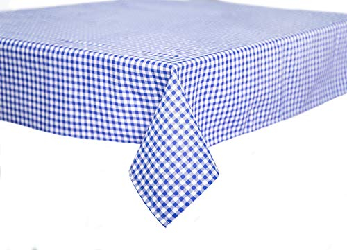 texpot Landhaus Tischdecke 80 x 80 cm blau-weiß Kariert 5 mm Karo 100% Baumwolle