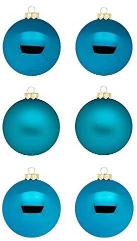Inge Glas Weihnachtskugeln | Schöne Christbaumkugeln aus Glas | 30 Kugeln in Karton-Box | Christbaumschmuck Weihnachtsbaumschmuck Weihnachtsbaumkugeln (Deep Blue | blau Glanz/matt)