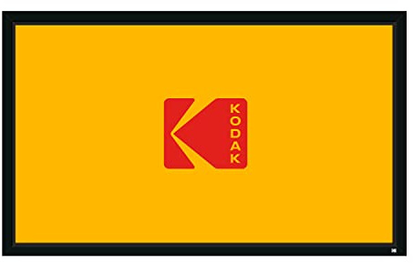 KODAK Projector Screen | 100” Fixed Frame Home Projection Screen with Black Velvet Frame, Durable PVC & Wall Mount Kit | 160° View Angle, 16:9, 1.1, Full HD 4K 8K & Active 3D Ready for Movies & Gaming