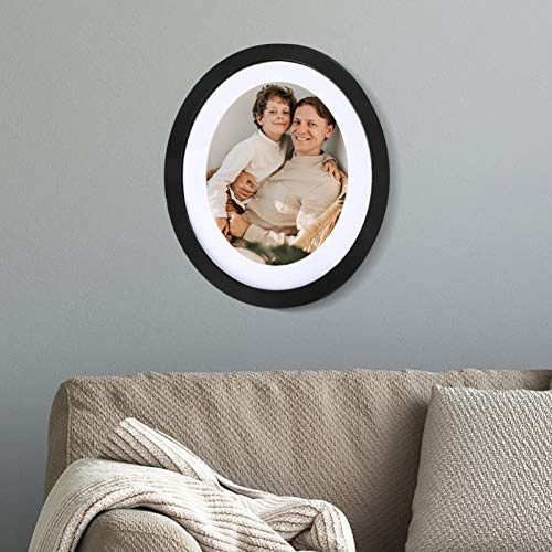 Marco de Fotos clásico de Madera Ovalada, Marco de Fotos para Colgar en la Pared, decoración para Sala de Estar, Dormitorio, envío de uñas sin Costuras y Clavo S de 10 Pulgadas,