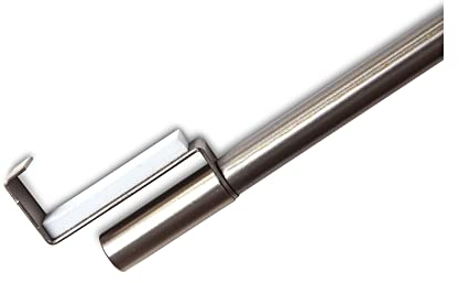 Deco-Raum Gardinenstange ausziehbar Edelstahl-optik Länge 40-60 cm Spannvitrage für Fenster Spannstange auf den Fensterflügel Durchmesser 9mm Metall