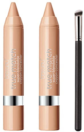 Abdeckstift, Concealer Beige, Concealer Contouring, Contour Beauty Stick mit einem Concealer Pinsel für perfektes Make-up, Make-Up mit variierbarer Deckkraft & sofortigem Weichzeichner Effekt, 2pc