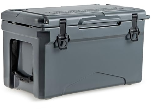 Goplus Cooler, Insulated Large Ice Chest with Portable Handles, Integrated Cup Holders, Leak-Proof Tight Latches, 5-7-day Ice Retention, Heavy Duty Hard Coolers for Beach, Picnic, Camping, Boat