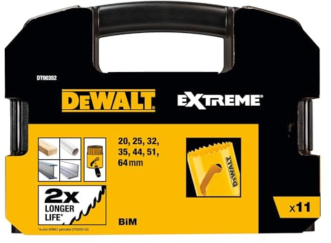 DeWALT Lochsägen-Set Bi-Metall Extreme, Elektriker-Set im Transportkoffer 11-tlg.