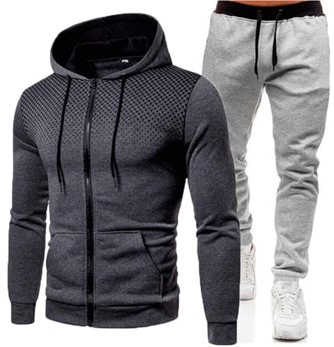 Tuta Uomo Completa Tuta Da Ginnastica Uomo Invernale 2 Pezzi Felpa Con Cappuccio e Pantaloni Set Giacca Da Jogging Suit Felpata Completo Palestra Uomo Abbigliamento Sportiva Tute da Uomo in Offerta