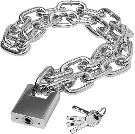 FHPEWXDG Lucchetto antifurto per Bici Portatile Lucchetto per Ciclismo all'aperto Lucchetto per Catene per Biciclette antifurto Sicuro Lucchetto per Catena Anti-Taglio, Lucchetto da 80 cm