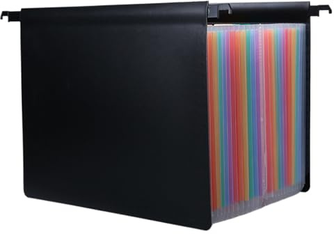 Classeurs suspendus 25 pochettes, capacité, format A4, organiseur de dossiers extensibles de 27, 5 pouces avec onglets, dossiers suspendus avec doubles crochets pour armoire à, style