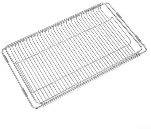 Ugnsgaller av kromstål, optimala trådavstånd (2,1 cm), kompatibelt med många märkesugnar, diskmaskinssäker, värmebeständig upp till 600 °C