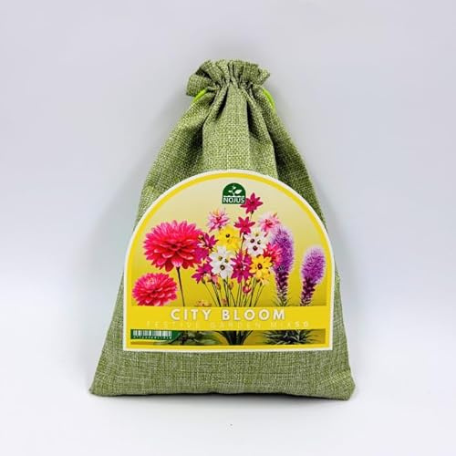 Nojus City Bloom Festive Garden Mix – 50 Blomlökar & Knölar (Liatris, Ixia och Dahlia) – Färgglada Sommarblommor för Trädgård, Rabatter och Krukor