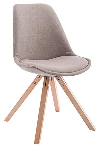 Silla de Visita Toulouse Squar en Tela I Silla Comedor con Respaldo I Silla de Espera con Base de Madera I Butaca de Salón Nórdica I Color: | Color Gris Pardo Color del Marco Natura