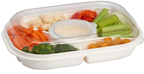 Buddeez Jumbo Divided Serving Tray with Lid
