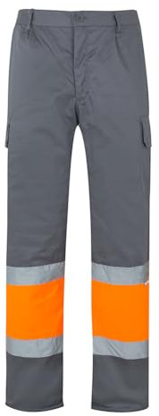 Velilla 157_08/19_l Pantalon d'utilité Professionnelle, Gris et Orange Fluo, L Homme