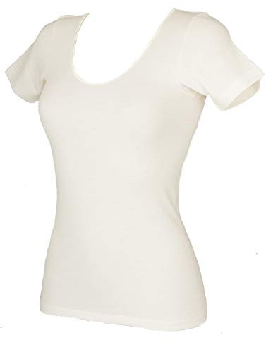 RAGNO Camiciola Donna Manica Corta sintonia Lana e Cotone Articolo 072457, 002 Bianco Lana, 5-Quinta (EU L - F 4 - USA M - GB 36)