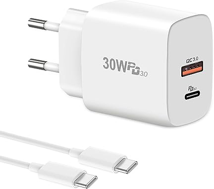 30W USB C Ladegerät,Cshare PPS PD 3.0 Schnellladegerät Für Google Pixel 9 Pro/9/9Pro XL/8/8 Pro/7/7 Pro/6 Pro/6a,iPhone 15 Pro Max,Samsung Galaxy S24 Ultra,2 Port Netzteil und 2M USB C Kabel