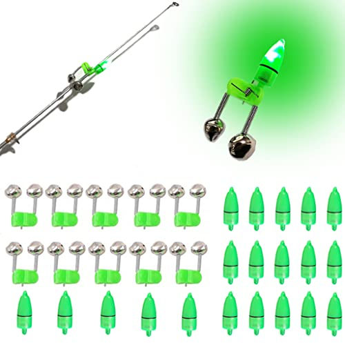 JZTang Fishing Bells with Lights, 30 Pcs Combo Set for Night Fishing Alarms
