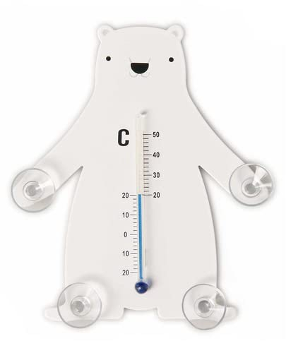 HAB & GUT -TG002- termómetro de ventana oso polar blanco 14 cm con 4 ventosas