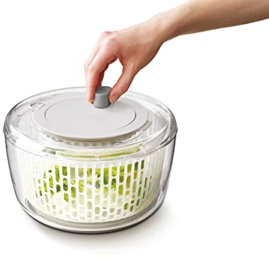 Joseph Joseph Duo Set de préparation de salade multi-usages 3 pièces, essoreuse à salade, râpe et éminceur, Multicolore