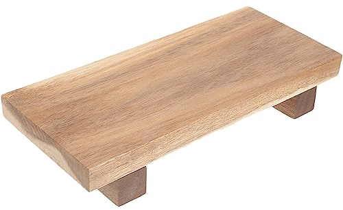 Angoily Wood Pedestal Soap Dish, Wood Soap Tray for Kitchen Sink, Riser Tray, en Pedestal for Bathroom and Kitchen Bottles