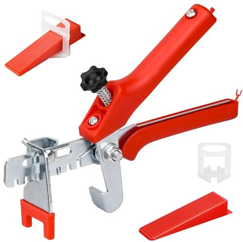 Goysen 400 Pcs Tile Leveling System, 300 pcs 2mm Tile Spacer with 100pcs Resuable Wedges and 1 Tile Leveling Pliers, Tile Leveling System Kits for Floor Wall Tile Leveling