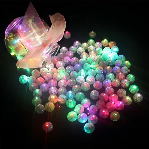 Auting 50 Stück LED luftballon Lichter,luftballon led Bunt,Mini Led Ballonlichter Ballon,LED Ballons Lichter für luftballon girlande,Geburtstagsdeko,Papierlaterne Hochzeit Neujahr Weihnachtsdekoration