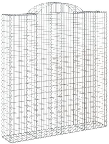 Parterre surélevé en Gabion arqué, jardinière en Cage à Pierre, Lit Surélevé à Gabion, Parterre de Fleurs Jardin Terrasse Extérieur Jardinière Panier à Pierres, 200x50x220/240 cm Fer galvanisé