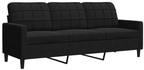 Canapé à 3 places Noir 180 cm Velours