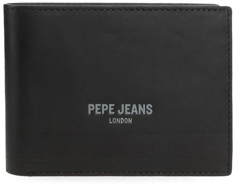 Pepe Jeans Deep Billetero con Monedero Negro 12,5x9,5x1 cms Piel by Joumma Bags